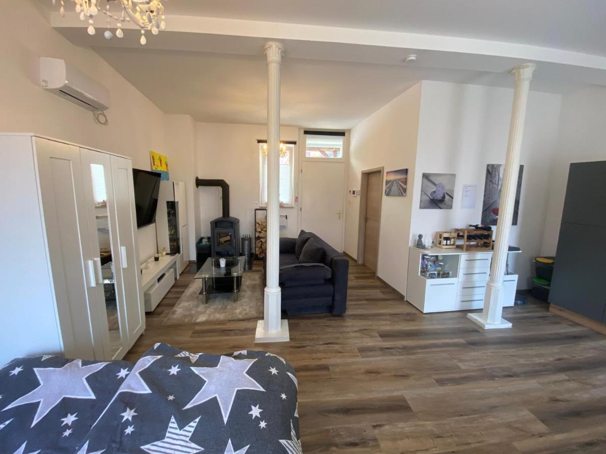 Schoene Kleine Einraumwohnung Mit Kueche Und Kamin In Holzthaleben Helbedundorf Exterior photo